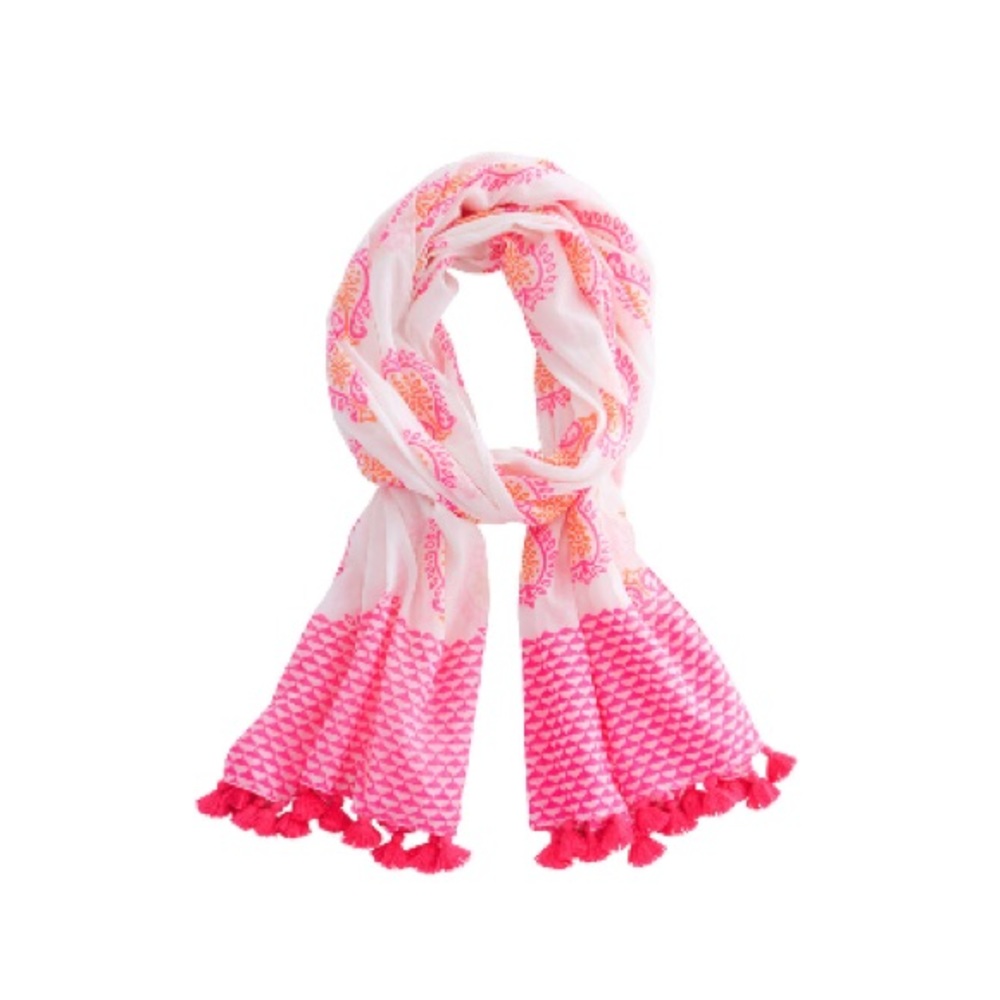 Vineyard Vines Block Print Tassel Scarf